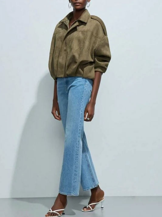 Solid Color Simple Suede Jacket