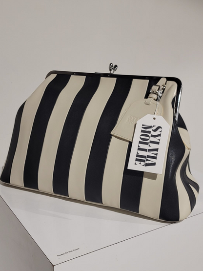 Leather Kisslock Frame Bag