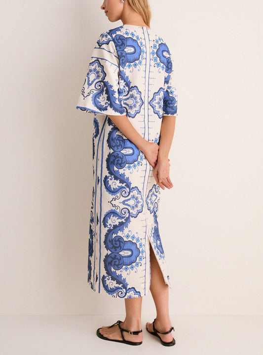 Ultramarine Medallion Printed Dress