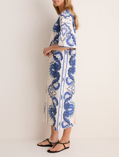 Ultramarine Medallion Printed Dress