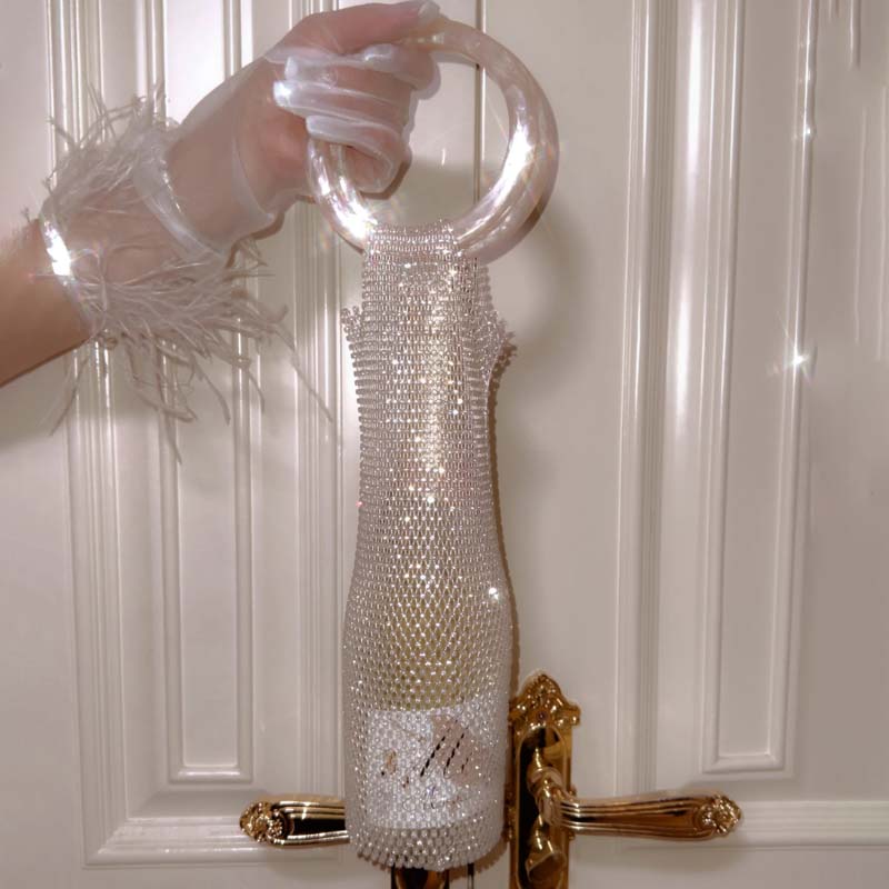 Woven Bag Crystal Bottle Tote