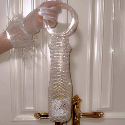 Woven Bag Crystal Bottle Tote
