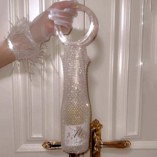 Woven Bag Crystal Bottle Tote
