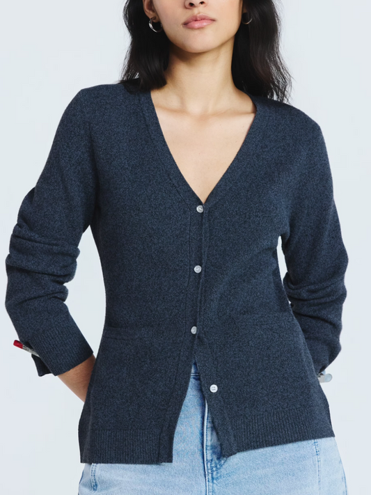 V Neck Cardigan Sweater With Long Sleeves