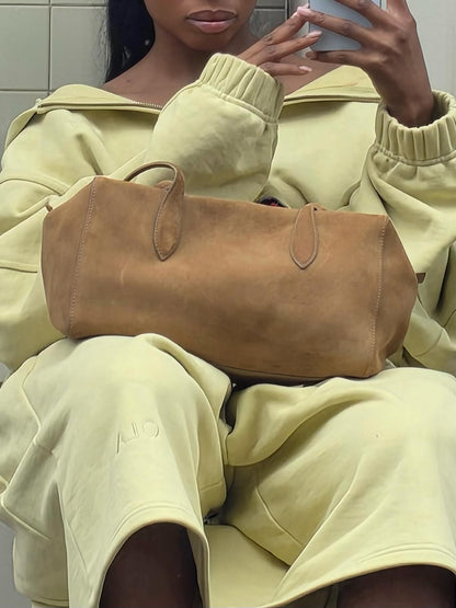 Lemon - Yellow Hooded Zip - Up And Culottes Set