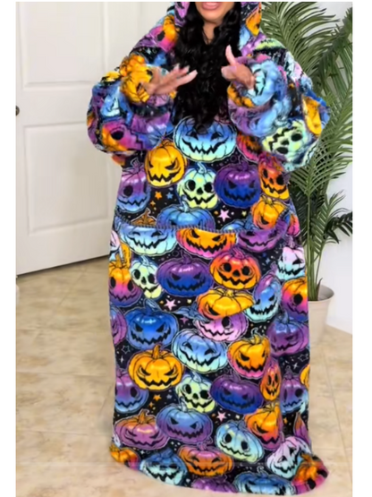 Hooded Plush Halloween Dress