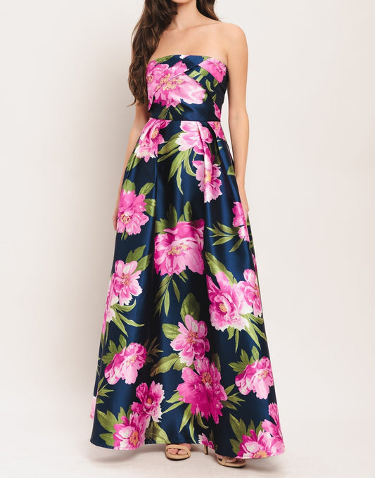 FLORA NAVY MAXI DRESS