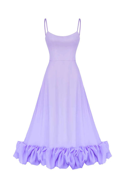 Flounce Bustier Midi Dress