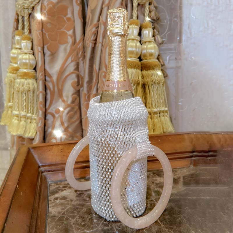 Woven Bag Crystal Bottle Tote