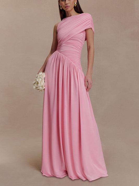 Slinky Asymmetric Maxi Dress