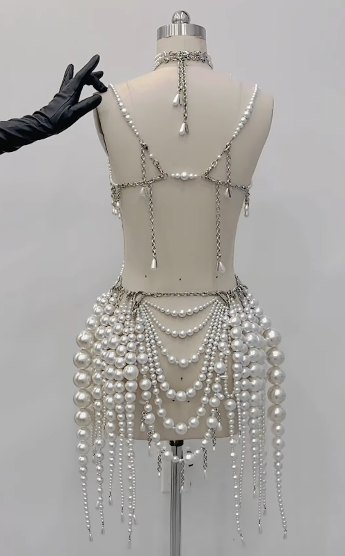 Demure Pearl Body Chain