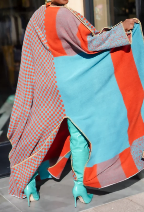 Chill Orange Warm Poncho