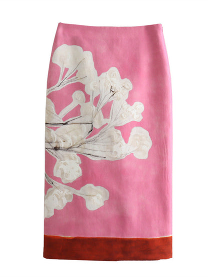 Printed Linen Skirt
