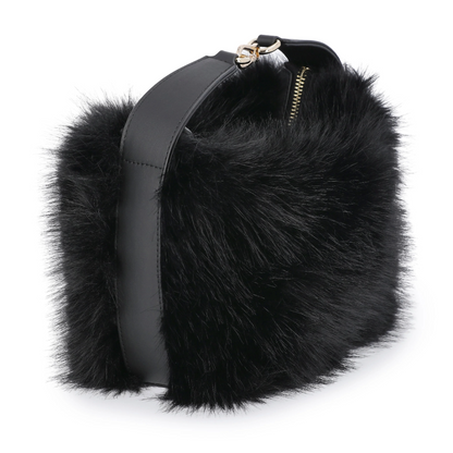 Women's Faux Fur Top Handle Bag