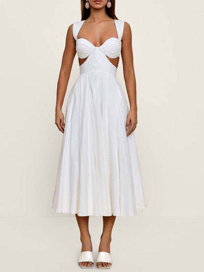 Solid Color Sling Dress