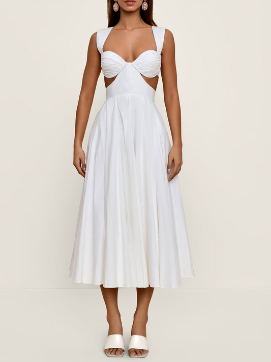 Solid Color Sling Dress