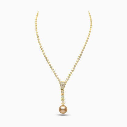 Pearl And Diamond Zip Necklace