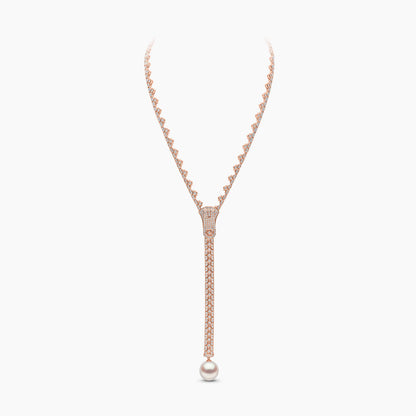 Pearl And Diamond Zip Necklace