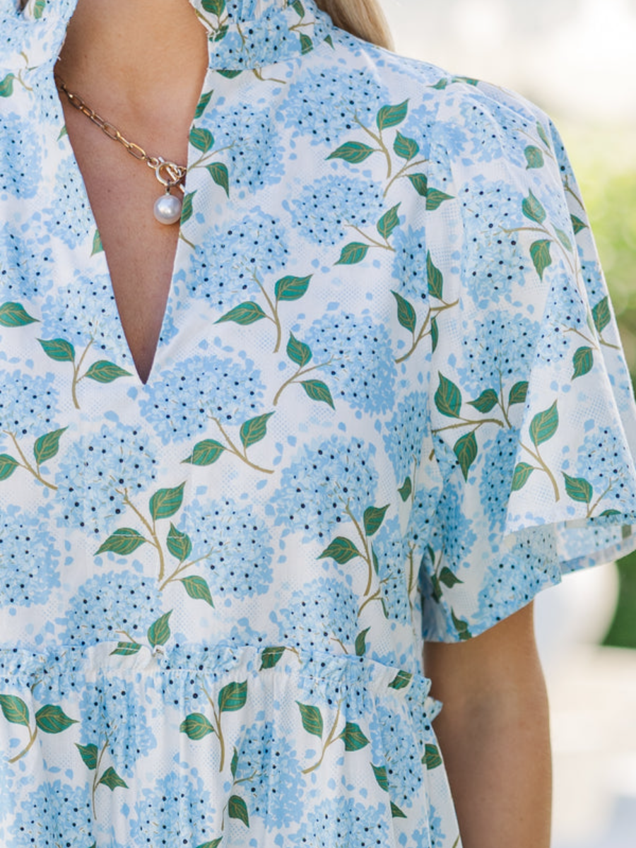 Feeling Your Best Light Blue Floral Midi Dress