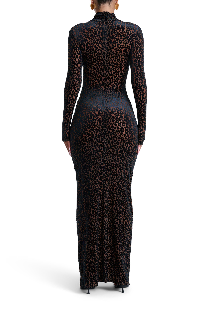 Burnout Long Sleeve Maxi Dress