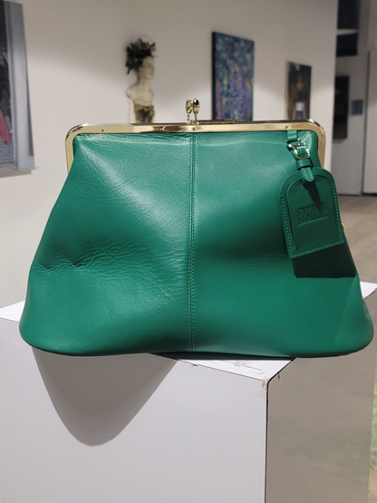 Leather Kisslock Frame Bag