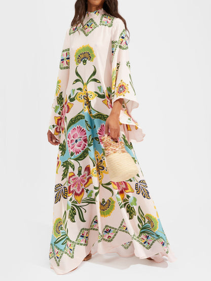 Gorgeous Printed Silk Twill Maxi Dress