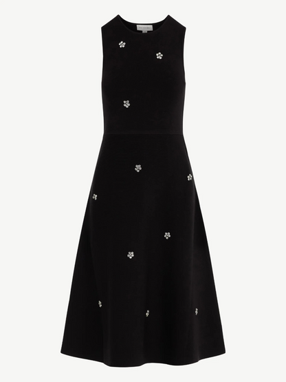 Beaded Sleeveless Midi Sweater Dress