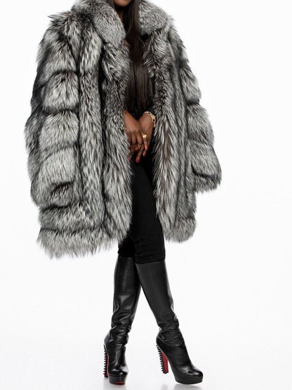 Silver Fox Fur Coat