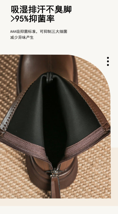 Autumn And Winter New Martin Boots Fashion Round Head Thick Bottom