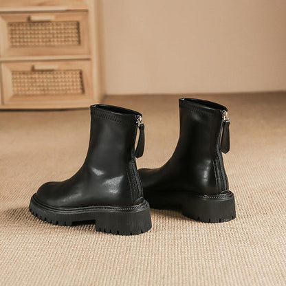 Autumn And Winter New Martin Boots Fashion Round Head Thick Bottom