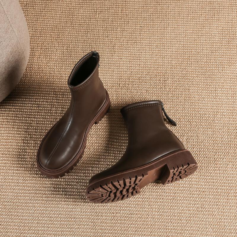 Autumn And Winter New Martin Boots Fashion Round Head Thick Bottom