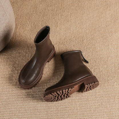 Autumn And Winter New Martin Boots Fashion Round Head Thick Bottom