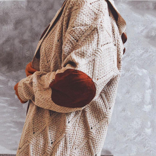 Long Sleeve Braid Sweater Coat
