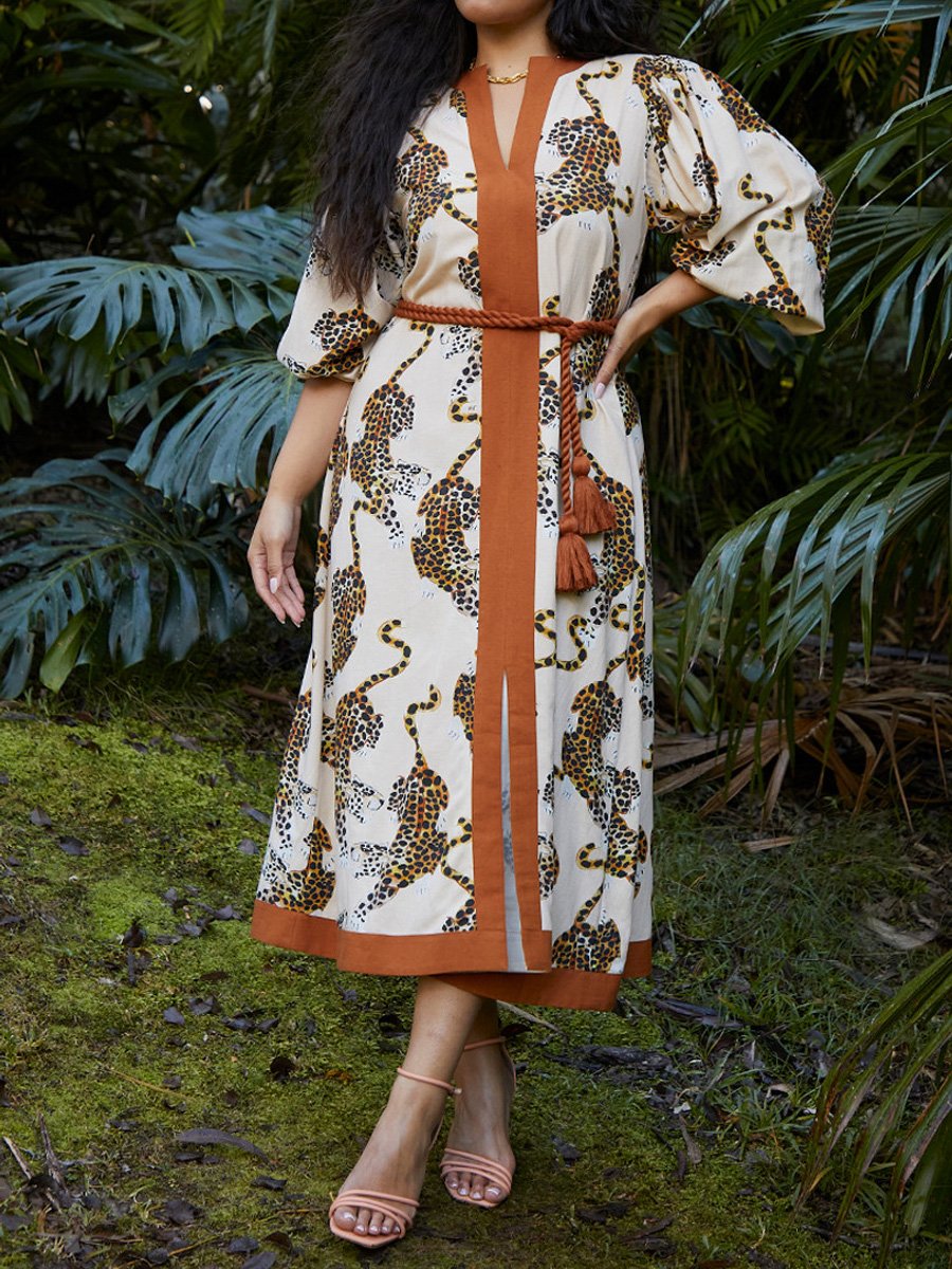 Casual Fashion Loose V-neck Elegant Dress