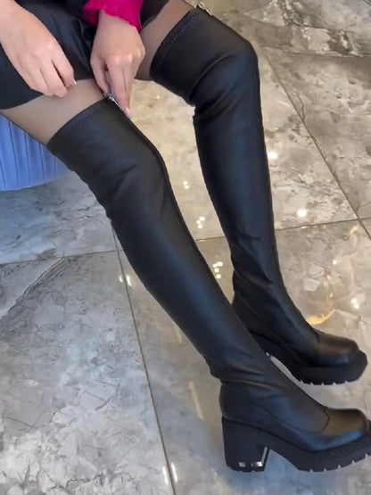 Natural Leather Winter Fleece Lined Fashion Boots