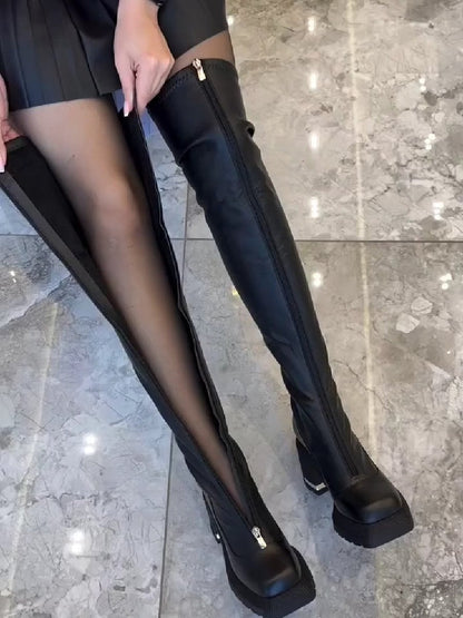 Natural Leather Winter Fleece Lined Fashion Boots